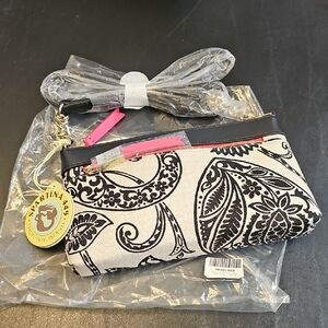 Spartina 449 East West Hipster Leather/Linen Clutch - New